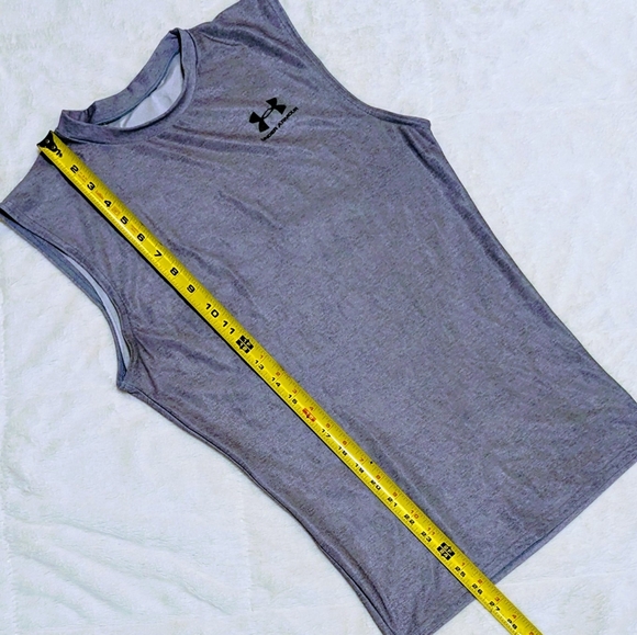 Under Armour Sleeveless Compression Athletic Workout Summer Shirt M/L Gray - Picture 6 of 7
